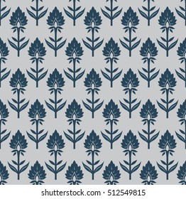vector seamless graphical oriental fantasy flowers with leaves pattern, modern gentle floral background wallpaper print design, stylized carnation flower