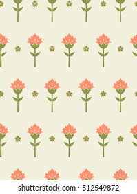 vector seamless graphical oriental fantasy flowers with leaves pattern, modern gentle floral background wallpaper print design, stylized carnation flower