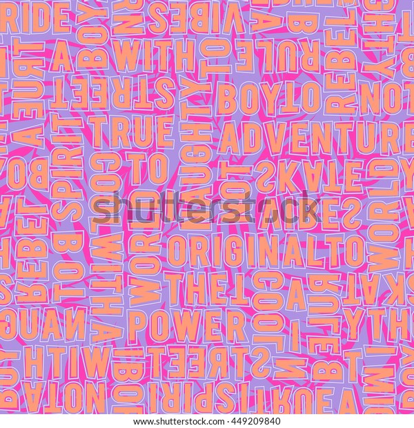 Vector Seamless Graphical Straight Alphabet Letters Stock Vector 
