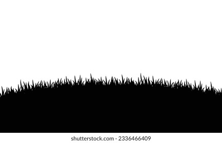 Vector seamless grass black silhouette vector.