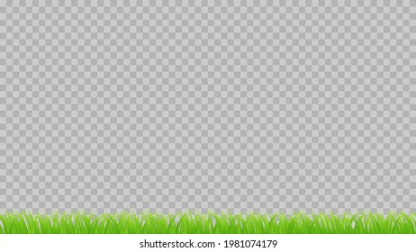 Vector seamless grass border on transparent background
