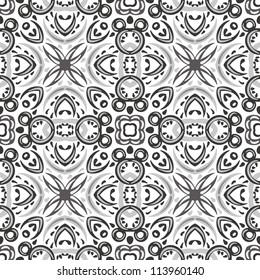 vector seamless gray floral pattern background