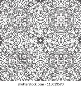 vector seamless gray floral pattern background
