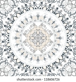 vector seamless gray floral pattern background