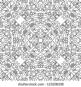 vector seamless gray floral pattern background