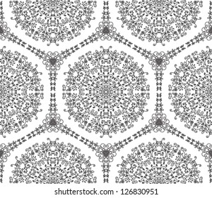 vector seamless gray floral pattern background