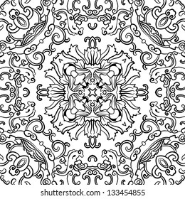 vector seamless gray floral pattern background