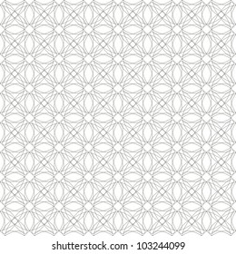 Vector seamless gray illustration of tangier grid, abstract guilloche background