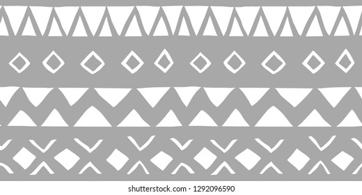 Vector seamless gray and white illustration. Ethnic hand drawn pattern for wallpaper,fabric, textile