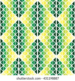 Vector seamless grean triangle pattern. Abstract geometric background