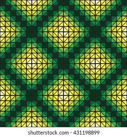 Vector seamless grean triangle pattern. Abstract geometric background