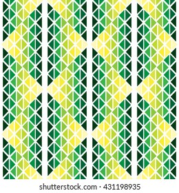 Vector seamless grean triangle pattern. Abstract geometric background