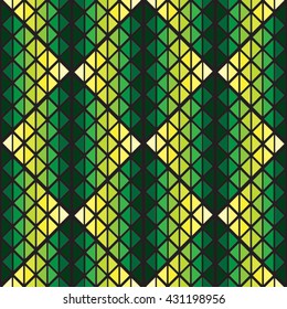 Vector seamless grean triangle pattern. Abstract geometric background