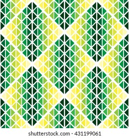 Vector seamless grean triangle pattern. Abstract geometric background