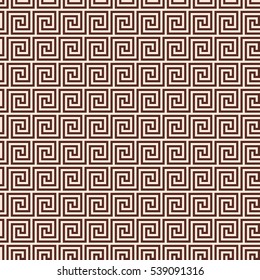 Vector seamless Greek style background. Brown pattern on a beige background.
