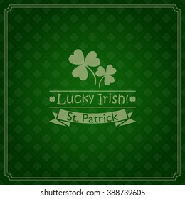 vector seamless green background for Saint Patrick's day