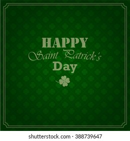 vector seamless green background for Saint Patrick's day