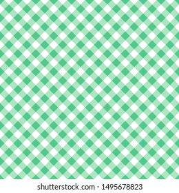 Vector seamless green classic table cloth texture with diagonal lines