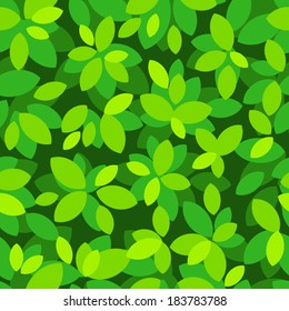 Vector seamless green leaves pattern