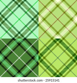 Vector seamless green tartan