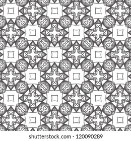 vector seamless grey abstract line floral pattern background