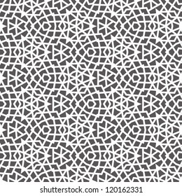vector seamless grey abstract line floral pattern background