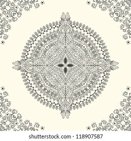 vector seamless grey floral pattern background