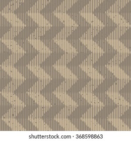 Vector Seamless Grey Hand Drawn Engraving Chevron Lines Retro Grunge Pattern Abstract Background