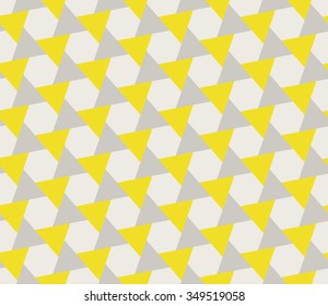 Vector Seamless Grey Yellow Geometric Triangle Shape Tessellation Pattern Abstract Background