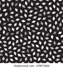 Vector Seamless Greyscale Rhombus Jumble Pattern. Abstract Geometric Background Design