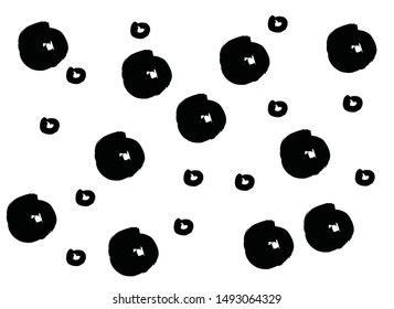 vector seamless grunge brush circle pattern on a white background