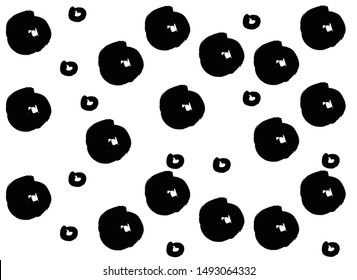 vector seamless grunge brush circle pattern on a white background