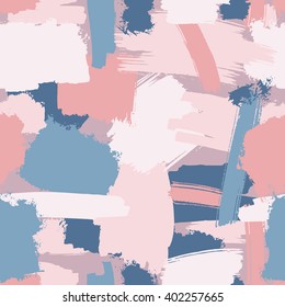 Vector Seamless Grunge Brush Pattern In Bright Colors, Abstract Trendy Background