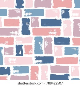 Vector seamless grunge brush pattern in bright colors, abstract trendy background