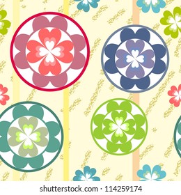 Vector. Seamless grunge flowers texture 513