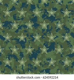 vector seamless grunge military pattern with stars. EPS
