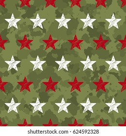 vector seamless grunge military pattern with stars. EPS