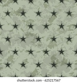 vector seamless grunge military pattern with stars. EPS