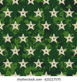 vector seamless grunge military pattern with stars. EPS