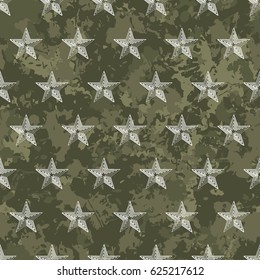 vetor uniforme grunge padrão militar com estrelas. EPS