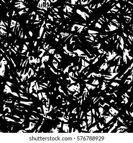 Vector seamless grunge pattern. Abstract background with chaotic brush strokes. Monochrome hand drawn texture