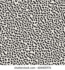 Vector Seamless Grunge Pattern. Black and White Organic Shapes. Messy Spots Texture. Abstract Background Illustration