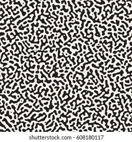 Vector Seamless Grunge Pattern. Black and White Organic Shapes. Messy Spots Texture.