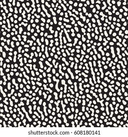 Vector Seamless Grunge Pattern. Black and White Organic Shapes. Messy Spots Texture.