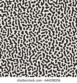 Vector Seamless Grunge Pattern. Black and White Organic Shapes. Messy Spots Texture. Abstract Background Illustration