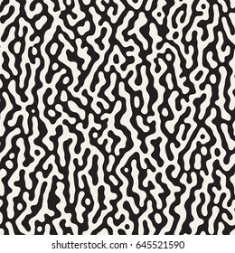 Vector Seamless Grunge Pattern. Black and White Organic Shapes. Messy Spots Texture. Abstract Background Illustration