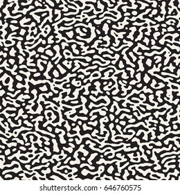 Vector Seamless Grunge Pattern. Black and White Organic Shapes. Messy Spots Texture. Abstract Background Illustration