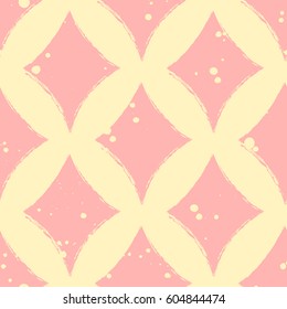 Vector seamless grunge pattern. Grungy graphic illustration of sign of playing card with ink blot, brush strokes. Endless background. Series of gaming and gambling seamless vector patterns.