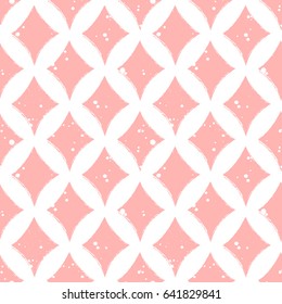 Vector seamless grunge pattern. Grungy graphic illustration of sign of playing card with ink blot, brush strokes. Endless background. Series of gaming and gambling seamless vector patterns.