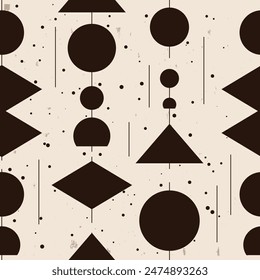Vector seamless grunge pattern on a light background is a bold and modern design element. This unique pattern combines loose objects and textures to create a rugged aesthetic with a rebellious spirit